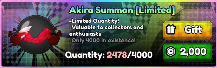 Akira summon เปิดขายจำกัดชิ้น